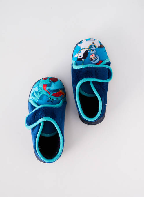 Chaussons/pantoufles fermeture scratch bout rond bleu TOOTI garcon