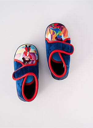 Chaussons/pantoufles tissage velours bout rond bleu TOOTI garçon