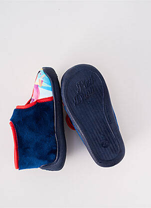 Chaussons/pantoufles tissage velours bout rond bleu TOOTI garçon