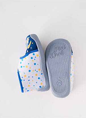 Chaussons/pantoufles tissage velours bout rond bleu TOOTI garçon