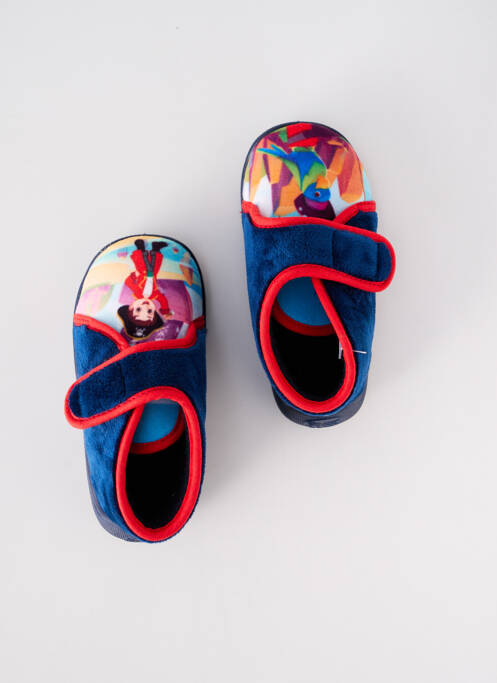 Chaussons/pantoufles fermeture scratch bout rond bleu TOOTI garcon
