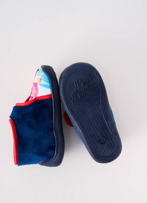 Chaussons/pantoufles fermeture scratch bout rond bleu TOOTI garcon