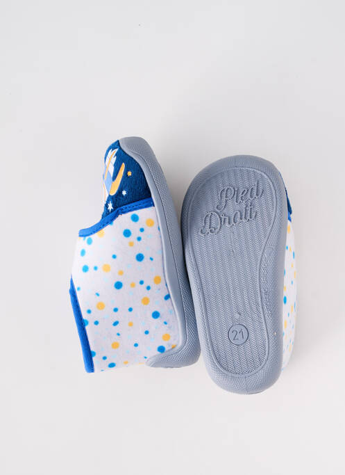 Chaussons/pantoufles fermeture scratch bout rond bleu TOOTI garcon