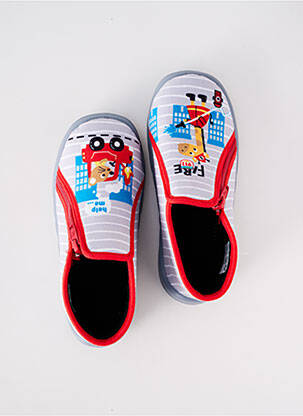 Chaussons/pantoufles fermeture zippée bout rond gris TOOTI garçon