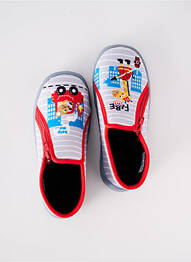 Chaussons/pantoufles fermeture zippée bout rond gris TOOTI garcon