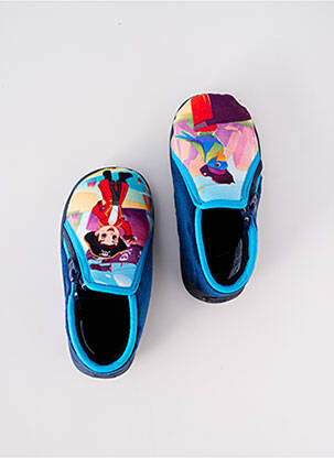 Chaussons/pantoufles fermeture zippée bout rond bleu TOOTI garçon