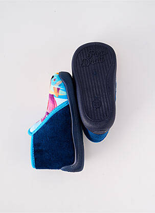Chaussons/pantoufles fermeture zippée bout rond bleu TOOTI garçon