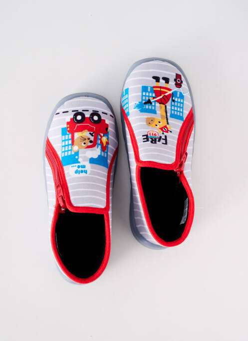 Chaussons/pantoufles fermeture zippée bout rond gris TOOTI garcon