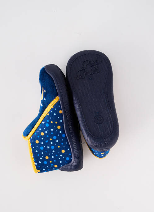 Chaussons/pantoufles fermeture zippée bout rond bleu TOOTI garcon
