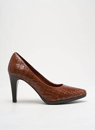Escarpins tissage satiné talon de 7 à 9cm marron KARSTON femme
