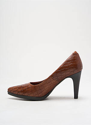 Escarpins tissage satiné talon de 7 à 9cm marron KARSTON femme