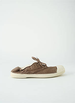 Baskets bout rond talon plat jusqu'à 3cm beige BENSIMON femme
