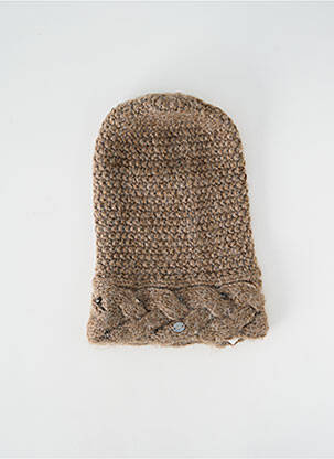Bonnet maille maille poilu beige KOCCA femme