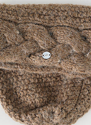 Bonnet maille maille poilu beige KOCCA femme