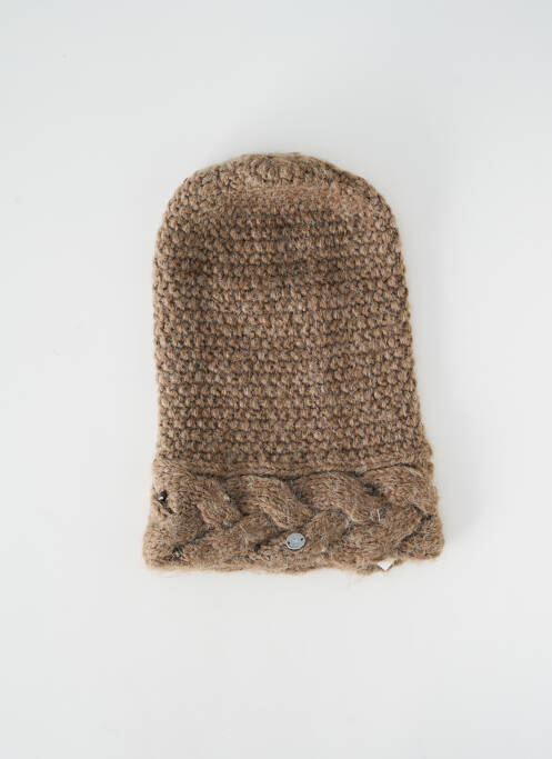 Bonnet maille maille poilu beige KOCCA femme
