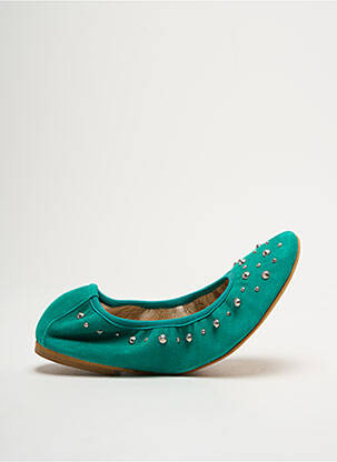 Ballerines tissage satiné talon plat jusqu'à 3cm vert MELINE femme