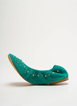 Ballerines tissage satiné talon plat jusqu'à 3cm vert MELINE femme