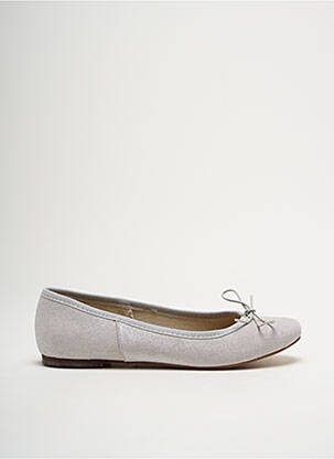 Ballerines tissage satiné talon plat jusqu'à 3cm argent MELINE femme
