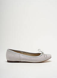 Ballerines tissage satiné talon plat jusqu'à 3cm argent MELINE femme