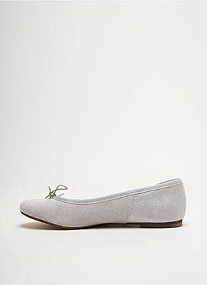 Ballerines tissage satiné talon plat jusqu'à 3cm argent MELINE femme