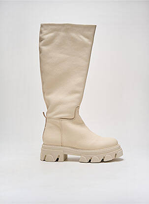 Bottes tissage satiné talon de 4 à 6cm beige STEVE MADDEN femme