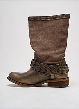 Bottines/boots matière lisse talon plat jusqu'à 3cm marron REPUBLYKA femme