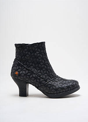 Bottines/boots tissage satiné talon de 4 à 6cm noir ART femme