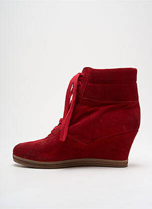 Bottines/boots nubuck talon de 4 à 6cm rouge MELINE femme