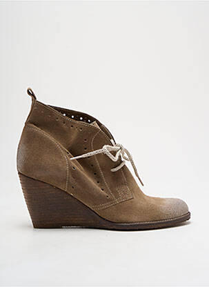 Bottines/boots nubuck talon de 4 à 6cm marron MELINE femme
