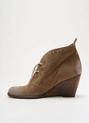 Bottines/boots nubuck talon de 4 à 6cm marron MELINE femme