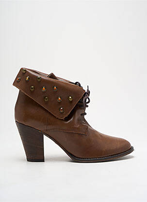 Bottines/boots matière lisse talon de 4 à 6cm marron MELINE femme