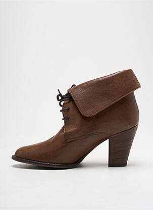 Bottines/boots matière lisse talon de 4 à 6cm marron MELINE femme
