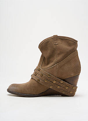 Bottines/boots nubuck talon de 4 à 6cm marron MELINE femme