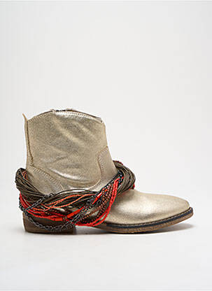 Bottines/boots matière lisse talon plat jusqu'à 3cm or MELINE femme