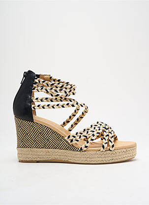 Espadrilles tissage satiné talon de 4 à 6cm or MKD femme