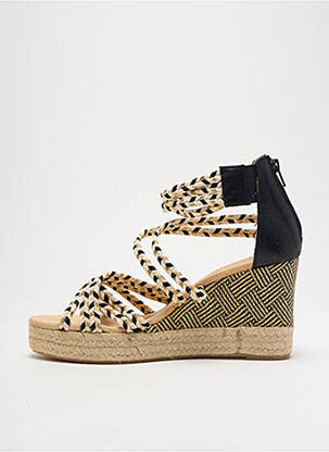 Espadrilles tissage satiné talon de 4 à 6cm or MKD femme