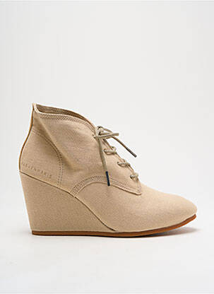 Bottines/boots bout rond talon de 7 à 9cm beige ELEVEN PARIS femme