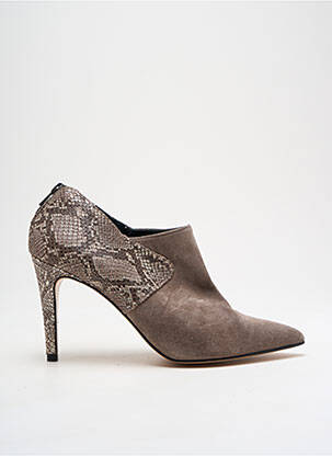Bottines/boots tissage satiné talon de 7 à 9cm marron ANDY BY SEMER femme