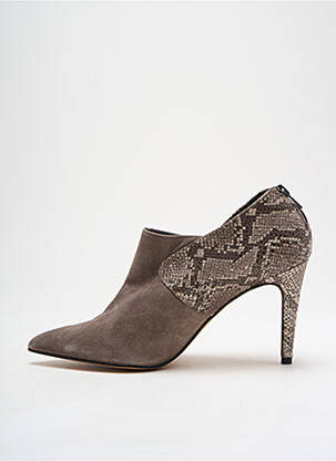 Bottines/boots tissage satiné talon de 7 à 9cm marron ANDY BY SEMER femme