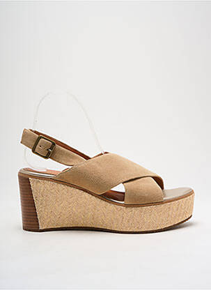 Sandales/nu pieds talon compensé talon de 4 à 6cm beige MAM'ZELLE femme
