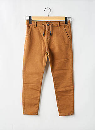Pantalon slim fermeture zippée sous rabat boutonné marron KAPORAL garcon