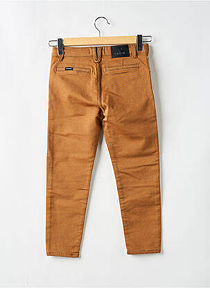 Pantalon slim fermeture zippée sous rabat boutonné marron KAPORAL garcon