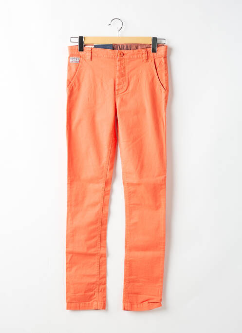 Pantalon slim fermeture zippée sous rabat boutonné orange KAPORAL garcon