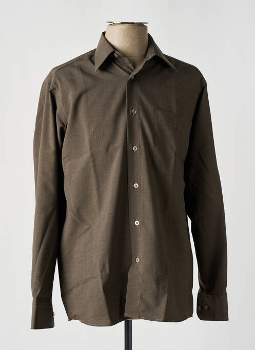 Chemise manches longues marron DARIO BELTRAN pour homme