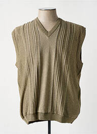 Pull col v sans manche vert PAUL RHODAMEL homme