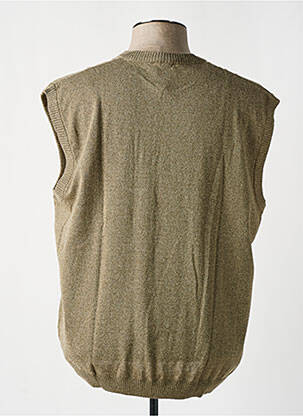 Pull col v sans manche vert PAUL RHODAMEL homme