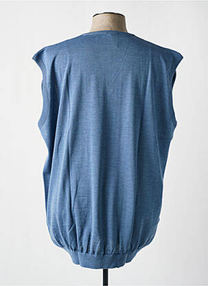 Pull col v sans manche bleu PAUL RHODAMEL homme