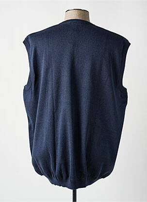 Pull col v sans manche bleu PAUL RHODAMEL homme