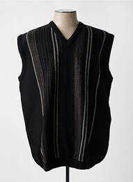 Pull col v sans manche noir PAUL RHODAMEL homme