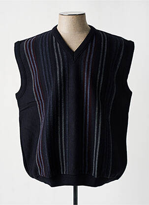 Pull col v sans manche noir PAUL RHODAMEL homme